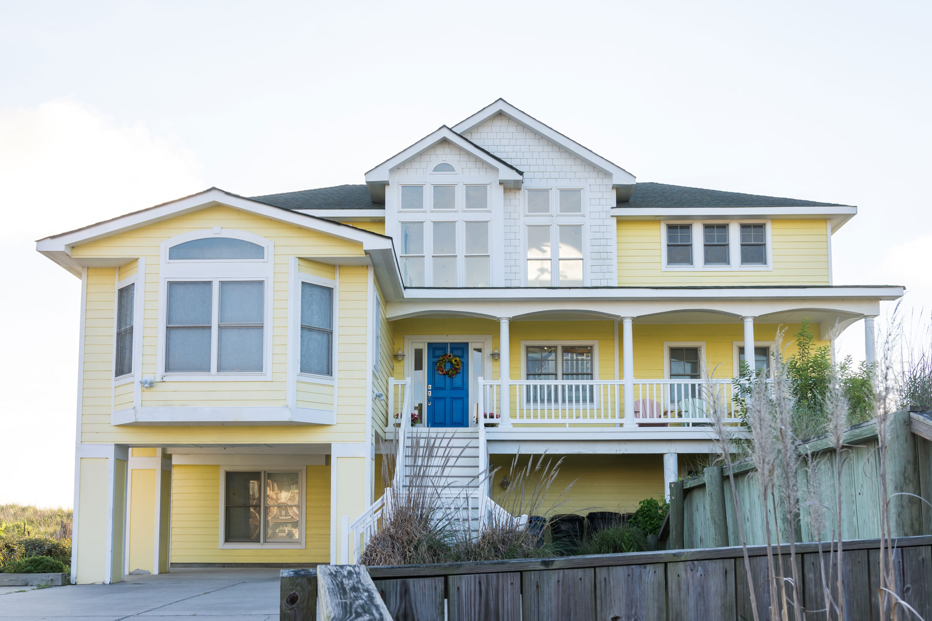 Bright yellow beach front property in Virginia